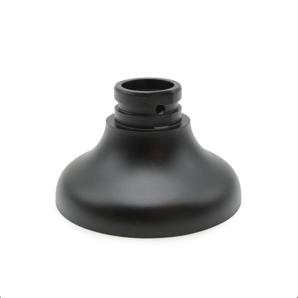 ADAPTER PLATE AND MOUNT FOR DOME AND EYEBALL TURRET CAMERAS IN A BLACK, PAINTED FINISH.
